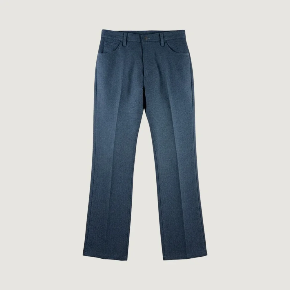 Vintage‎ Wrangler Men's Blue Polyester Blend Flare Leg Casual Pants Size 36x27
